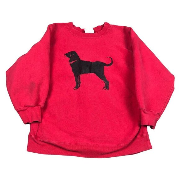 The Black Dog Vintage 90s Logo‎ USA Red Sweatshirt Youth Large - Picture 1 of 7